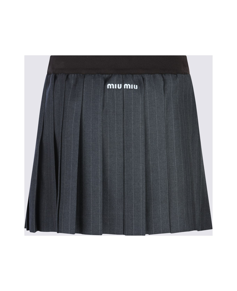 Miu Miu Grey Wool Skirt outlook