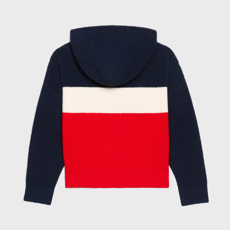 CELINE ZIPPED TRIOMPHE BOUCLETTE COTTON HOODIE outlook
