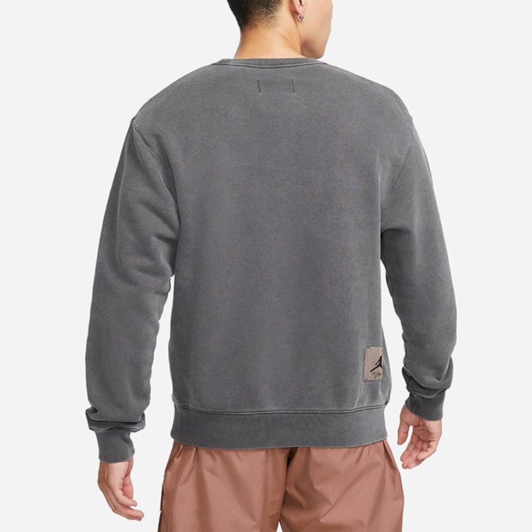 Men's Air Jordan As J Flt Hrtg Flc Crew Embroidered Logo Sports Knit Pullover Round Neck Autumn Dark - 5