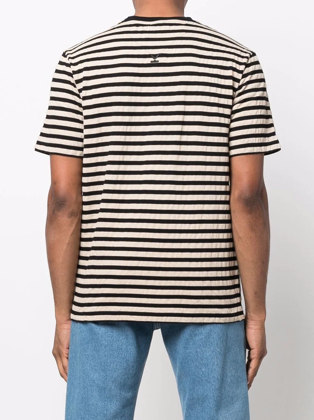 logo-patch striped cotton T-shirt - 4