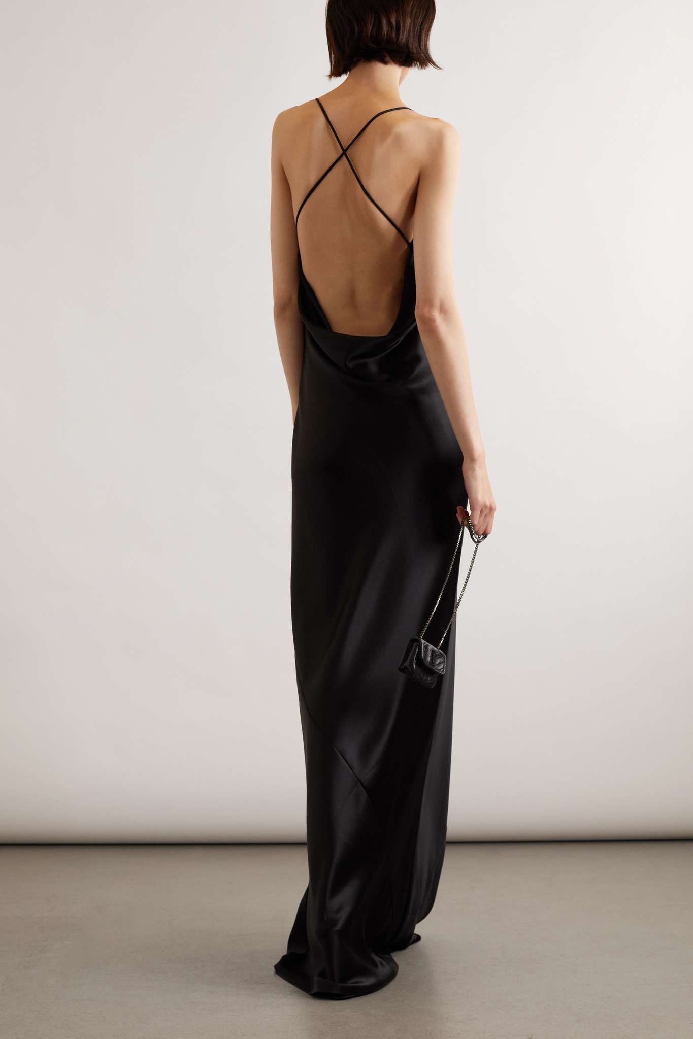 Open-back silk-satin gown - 3