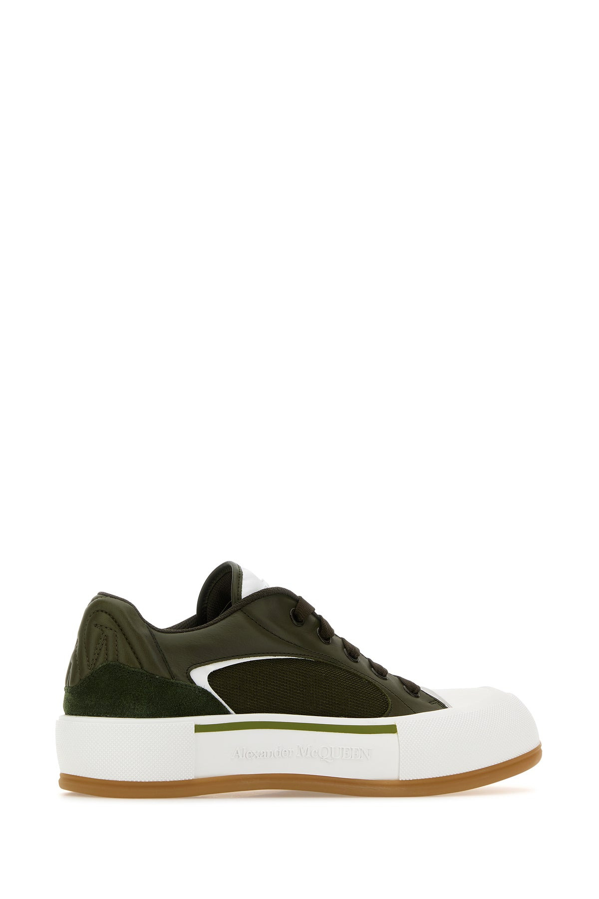 Olive green Plimsoll sneakers - 3