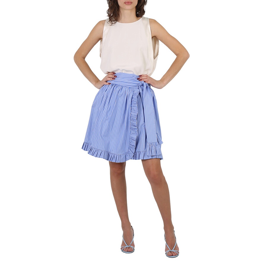 Stella McCartney Ladies Blue Stripes Ruffle Skirt - 4