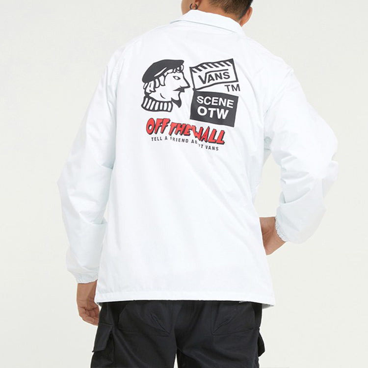 Vans AP Tell A FRD Coach Jacket 'White Black' VN0A54P4WHT - 4