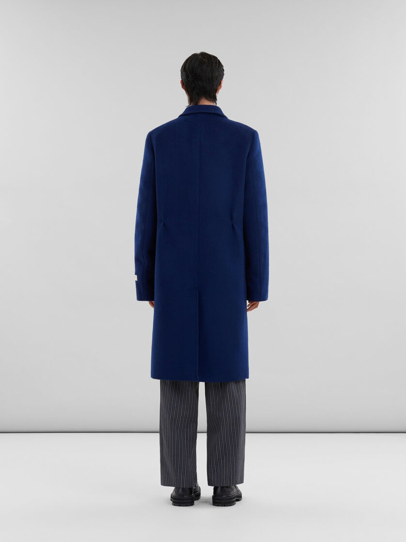 BLUE FELT DOUBLE-BREASTED COAT WITH MARNI MENDING 3