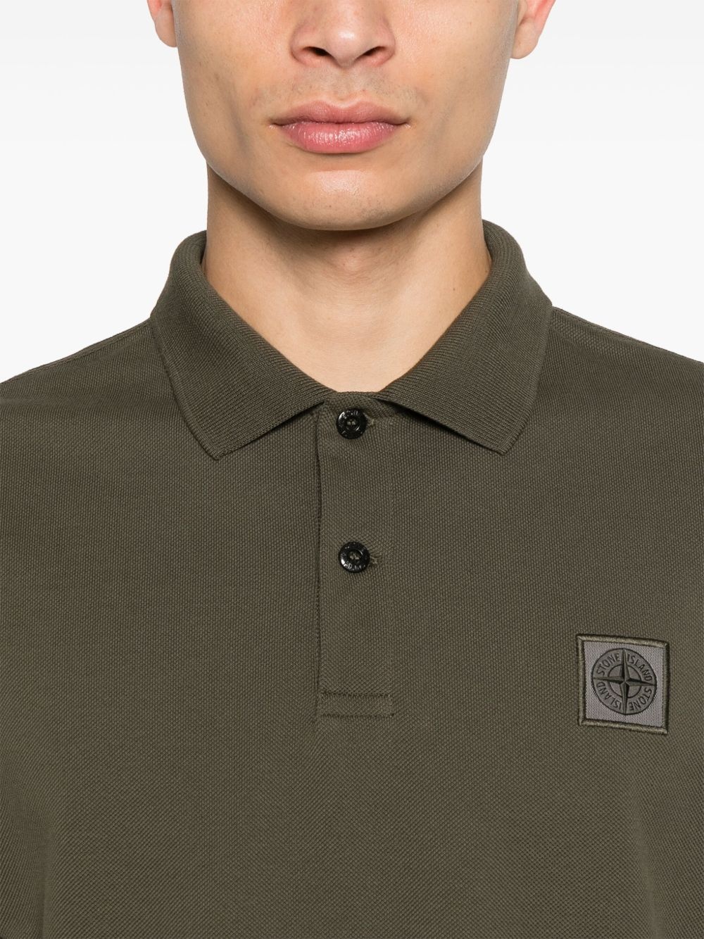 logo-patch polo shirt - 4