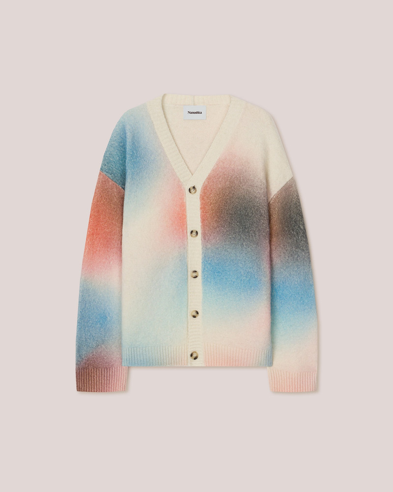 PRIM - Brushed cardigan - Multi watercolour 1