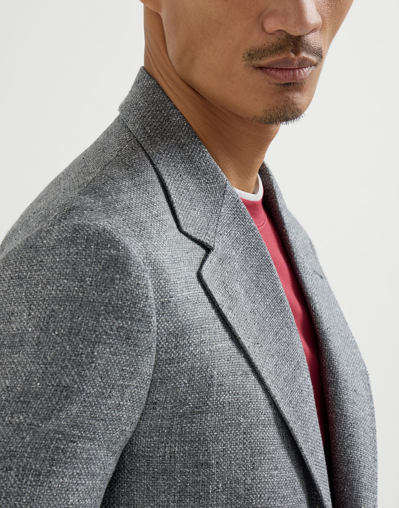 Silk, linen and wool hopsack deconstructed Cavallo blazer 4