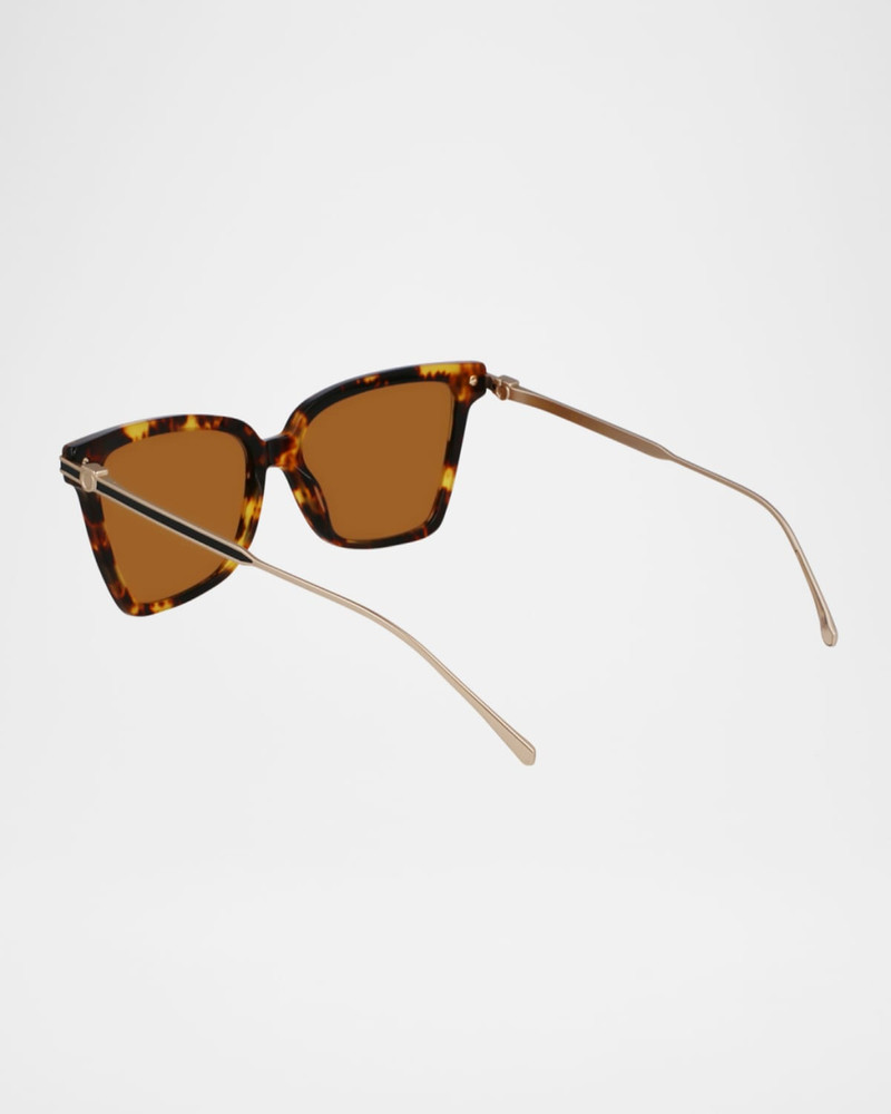 FERRAGAMO Gancino Acetate & Metal Cat-Eye Sunglasses outlook
