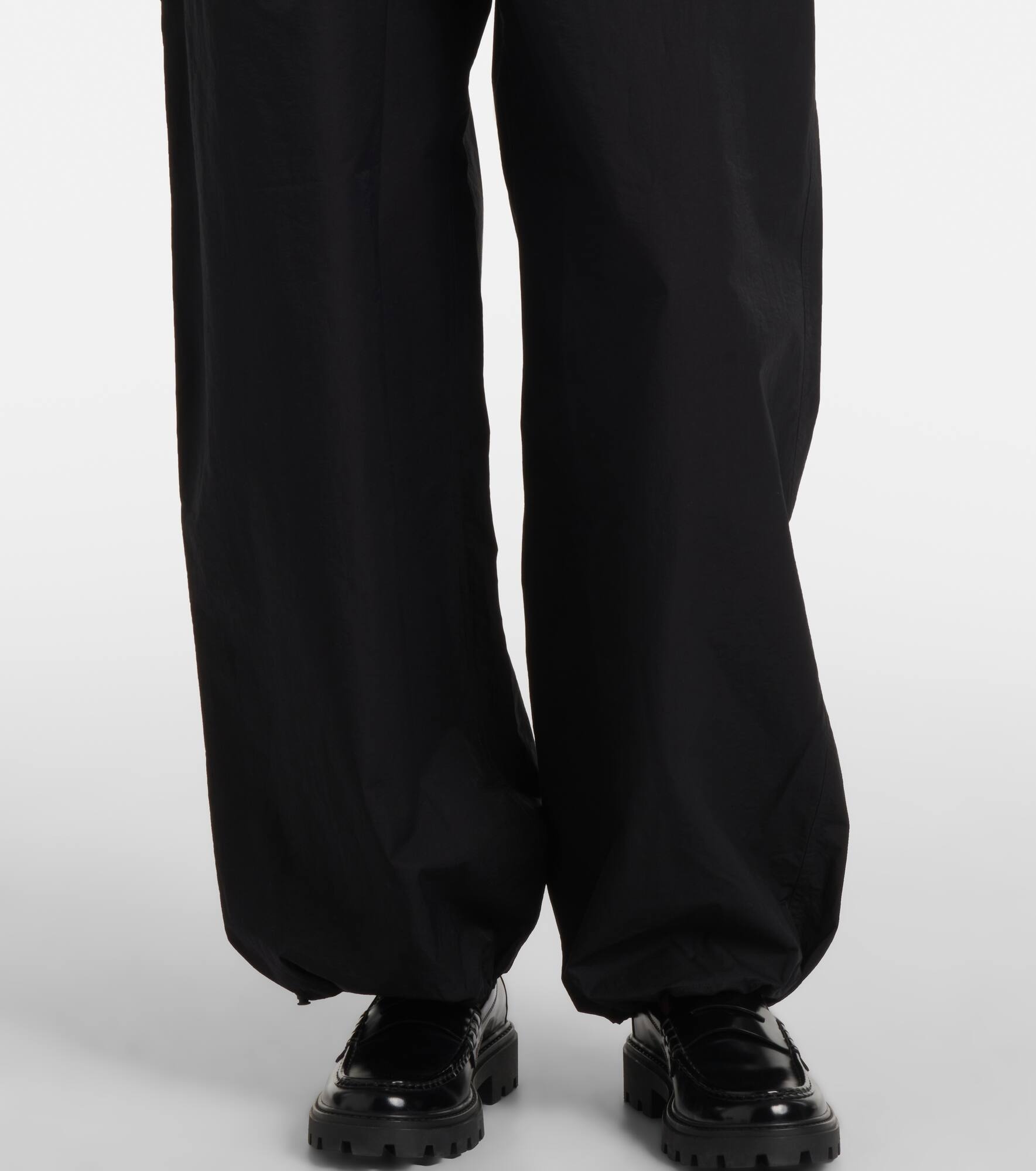 High-rise cotton-blend wide-leg pants - 5