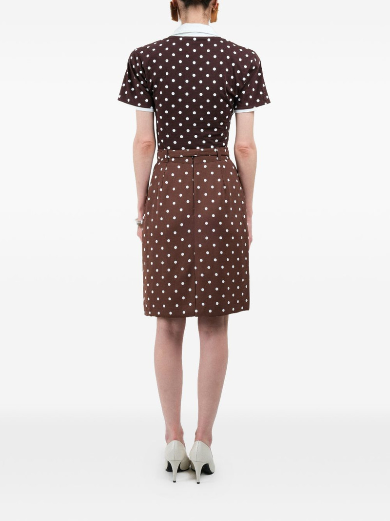 polka-dots belted midi skirt 6