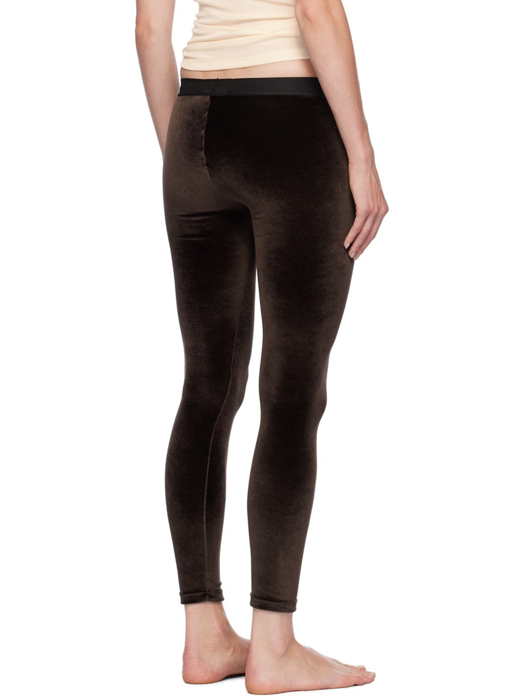 Brown Jacquard-Logo Leggings - 3