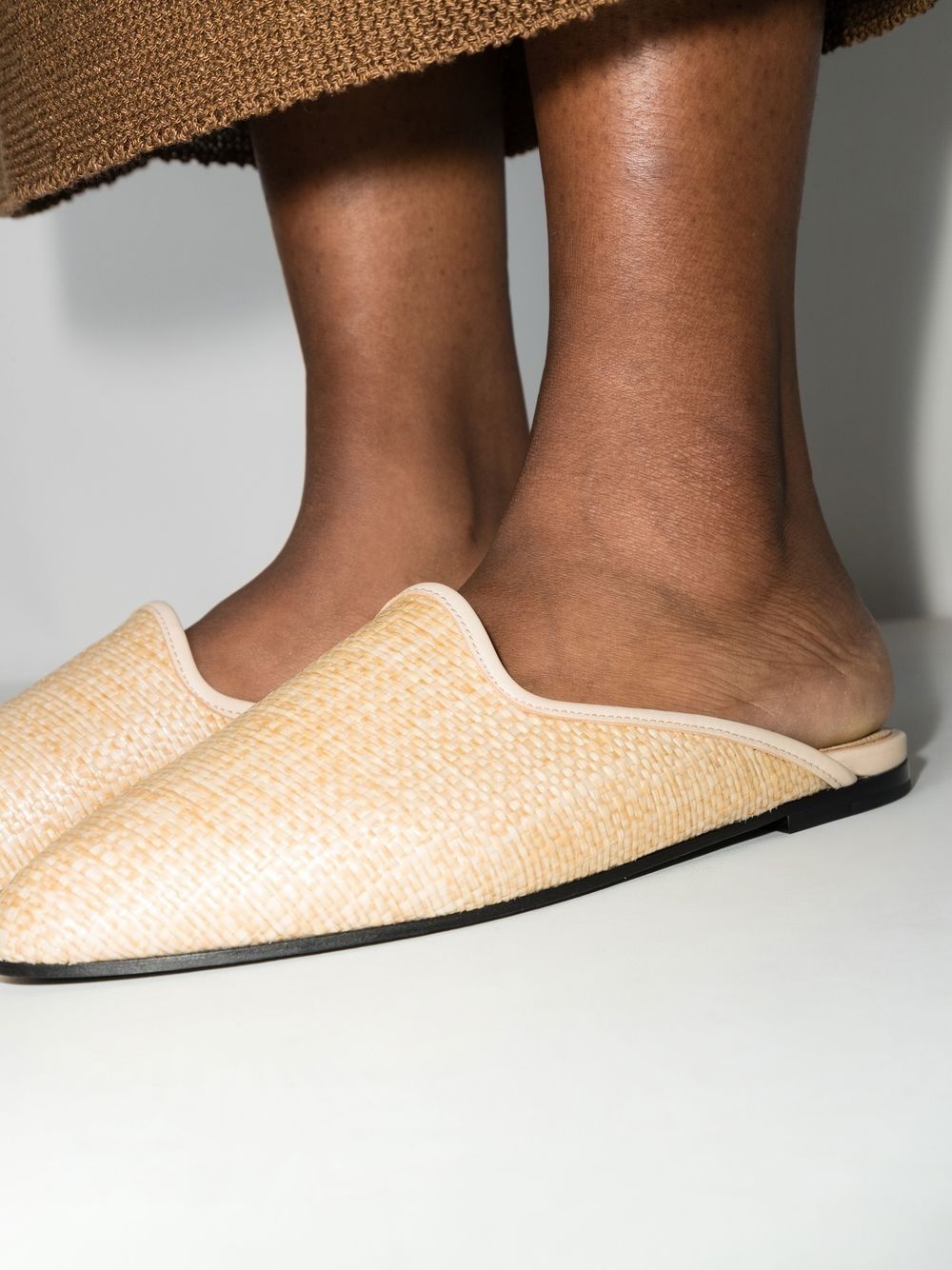 interwoven raffia mules - 3