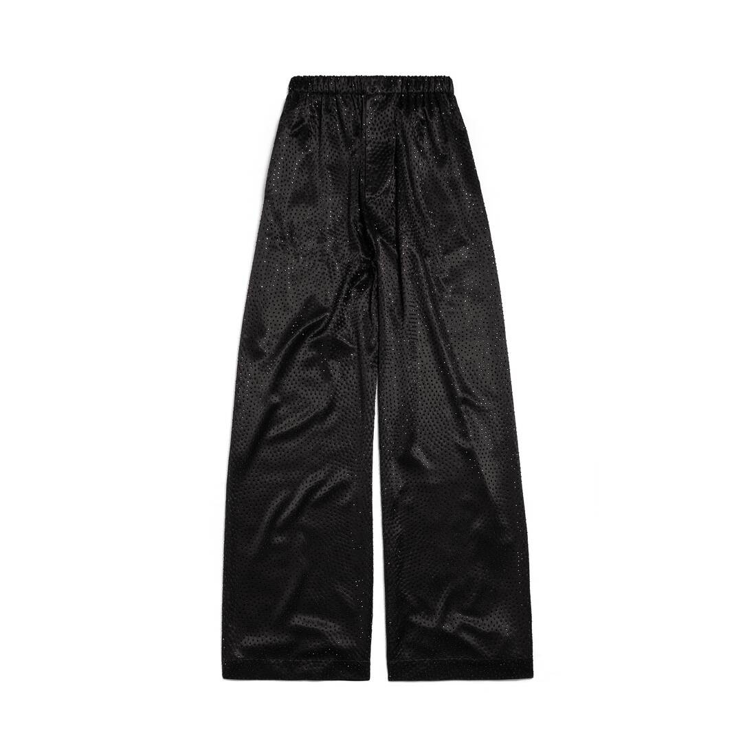 Women's Rhinestone Pyjama Pants in Black - 1