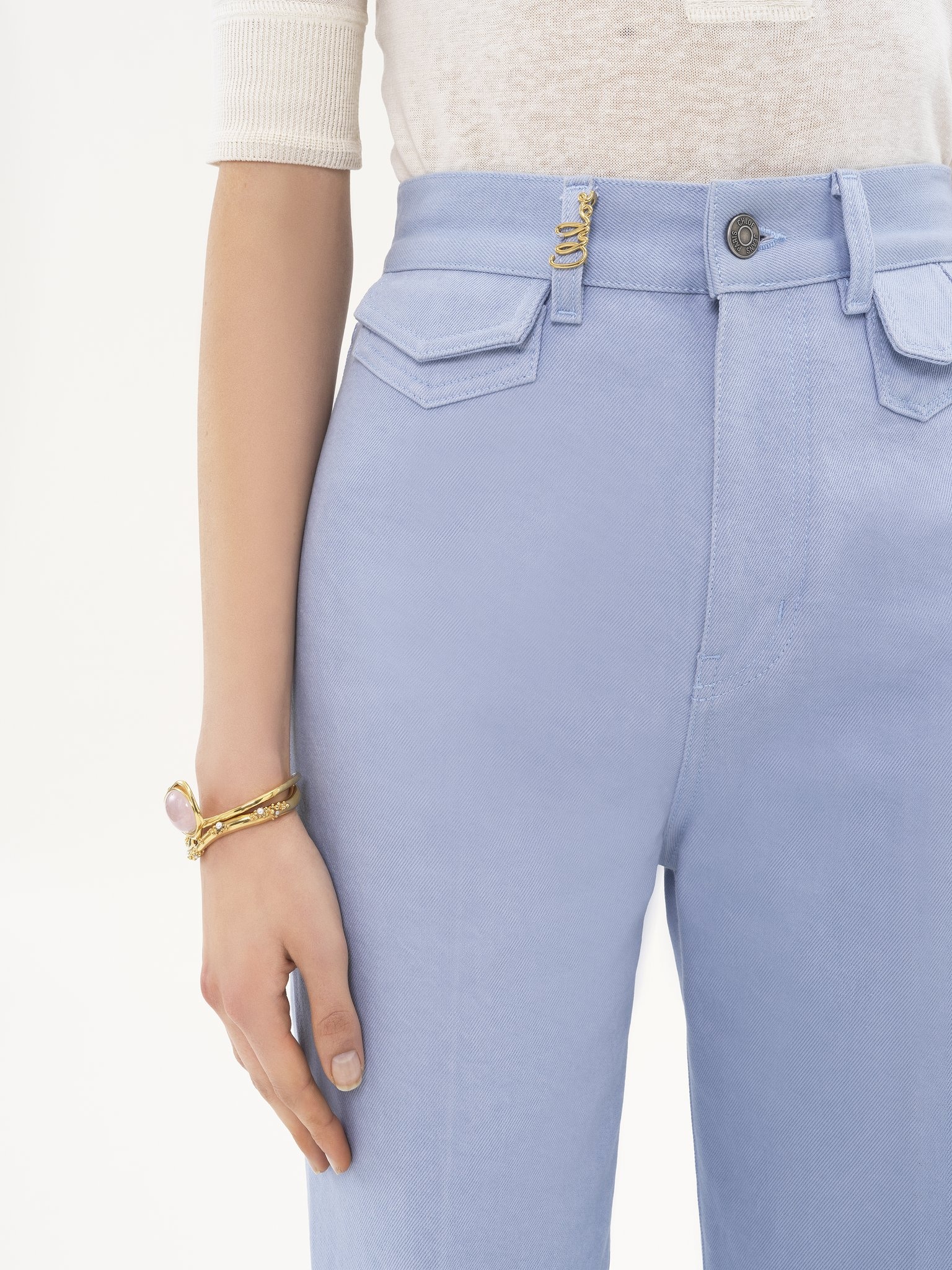 HIGH-RISE FLARE JEANS IN DENIM - 6