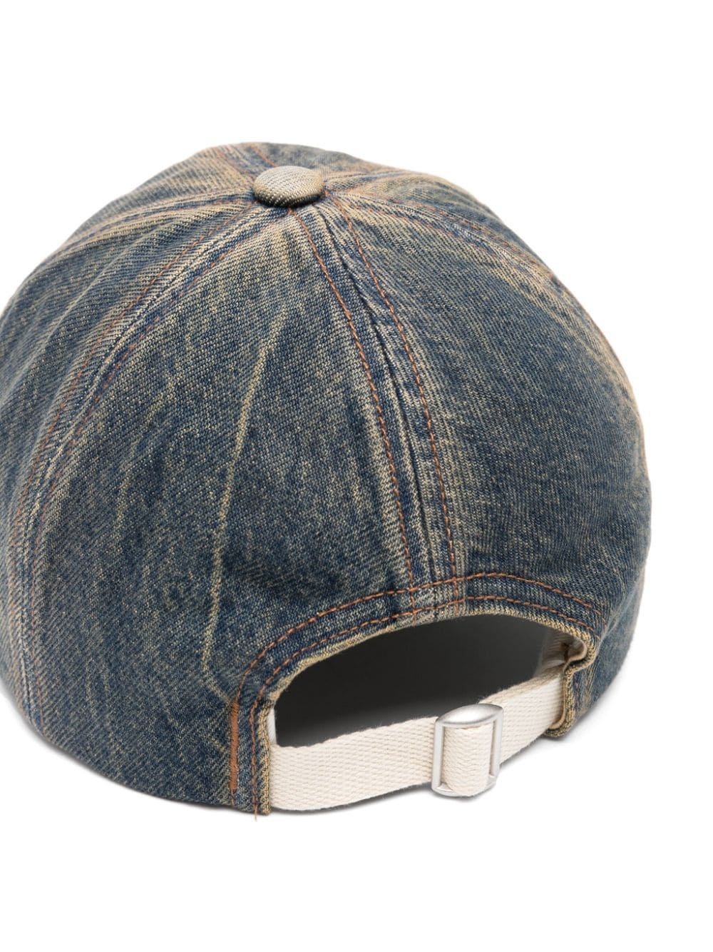 logo-patch denim cap - 2