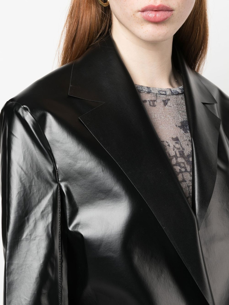 high-shine single-breasted blazer 5