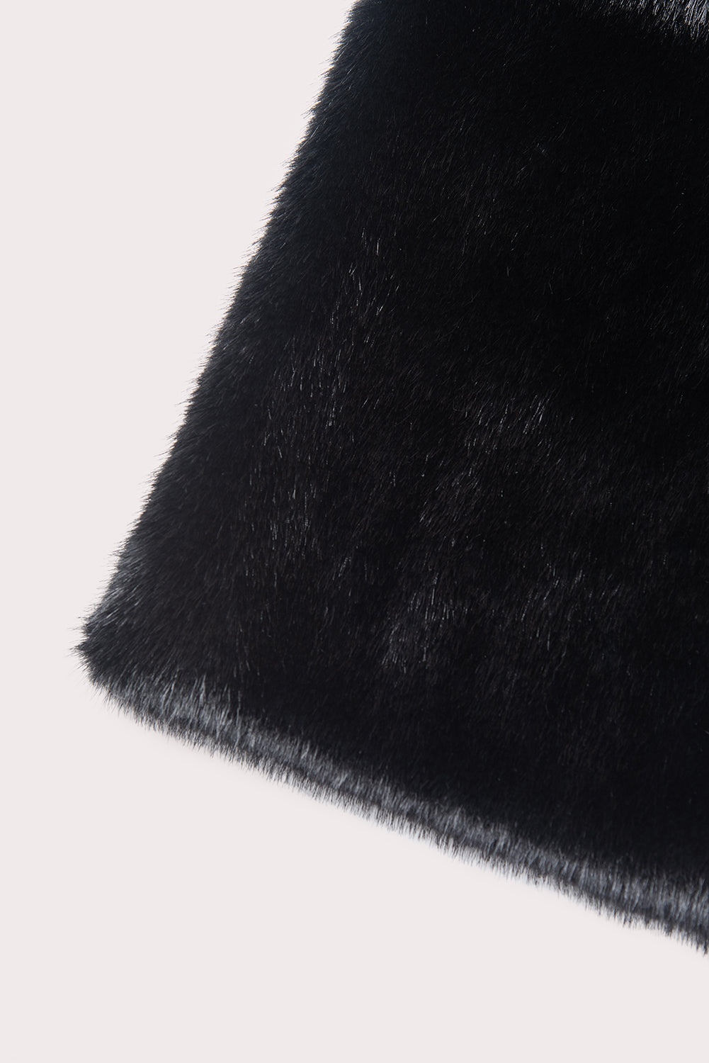 FLETCHER SCARF BLACK FAUX FUR - 2