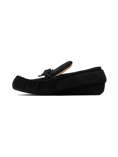 JW Anderson Black Suede Moc Loafers outlook