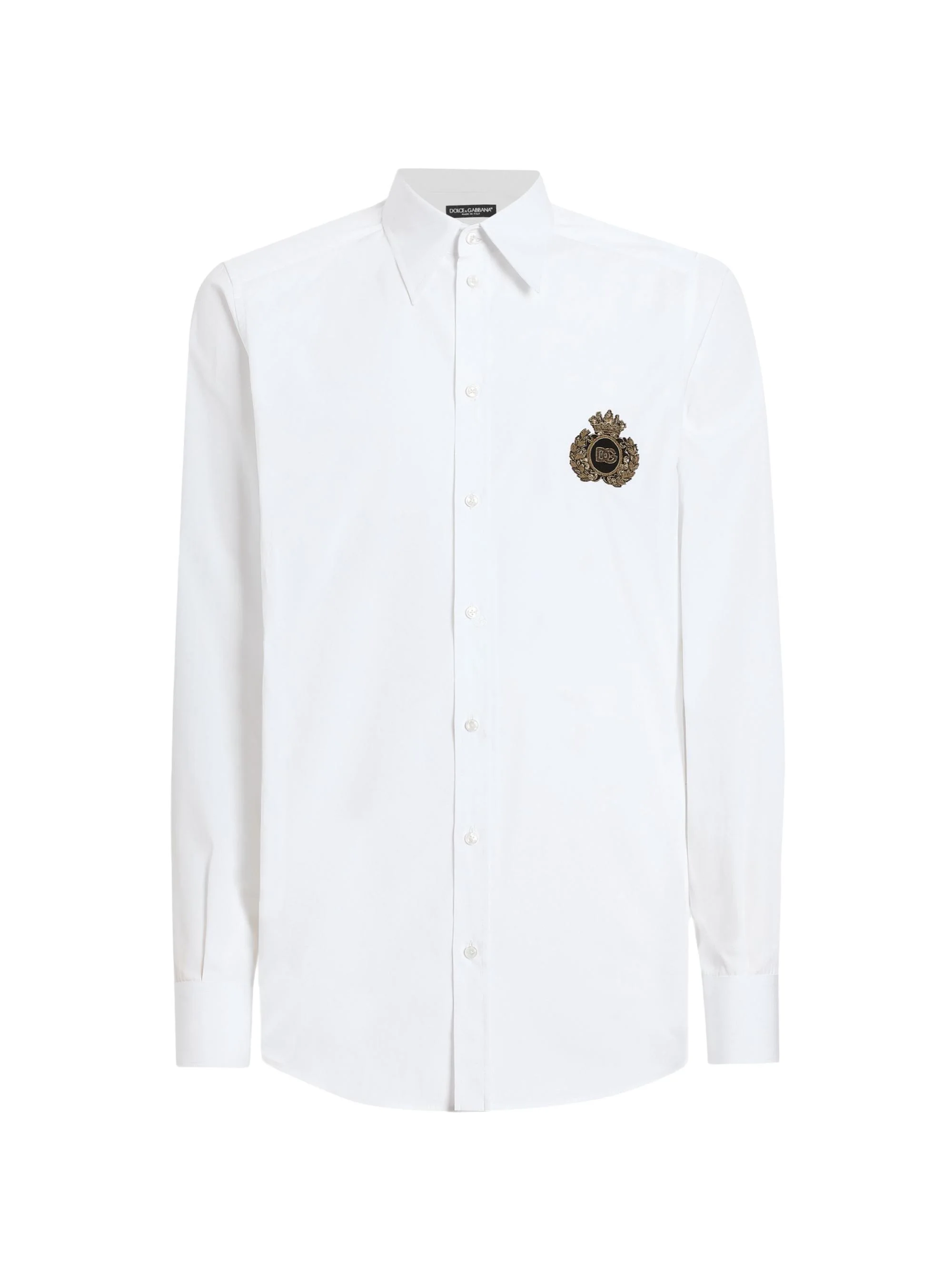 Men's Crest Woven Cotton Shirt - Optical White - 1