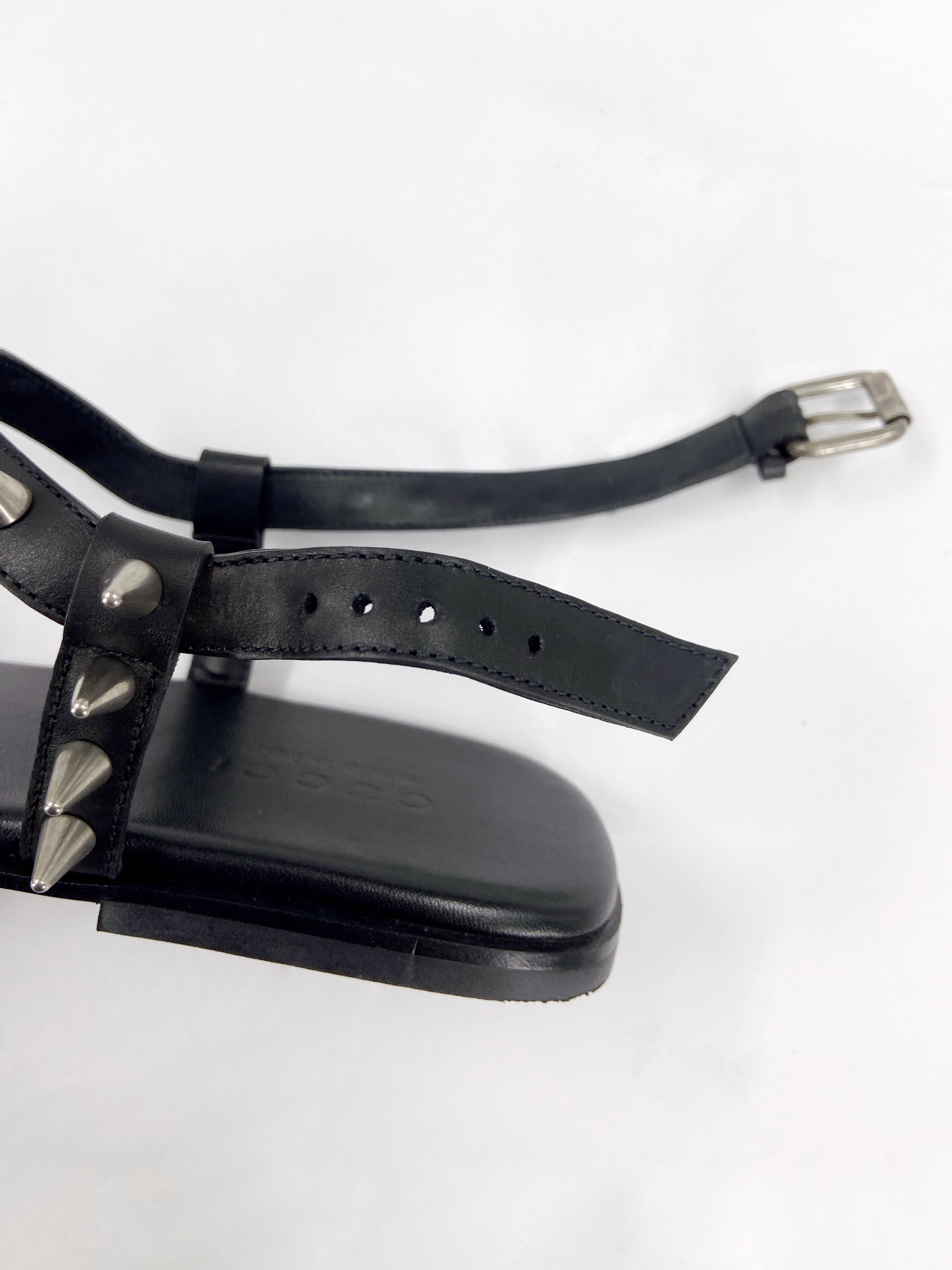 Gucci Men’s Spiked Black Leather Sandals 43 - 5
