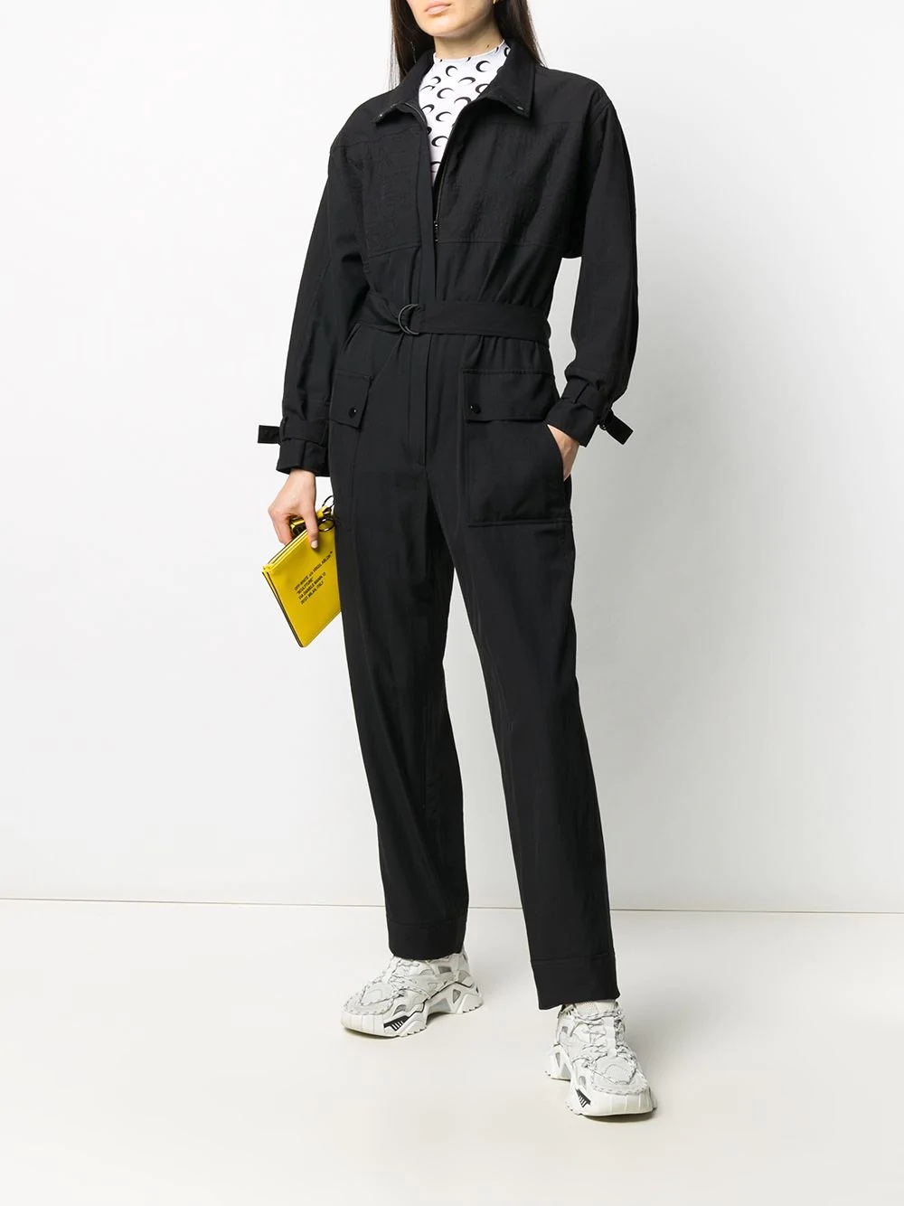 zip-front long-sleeve jumpsuit - 2