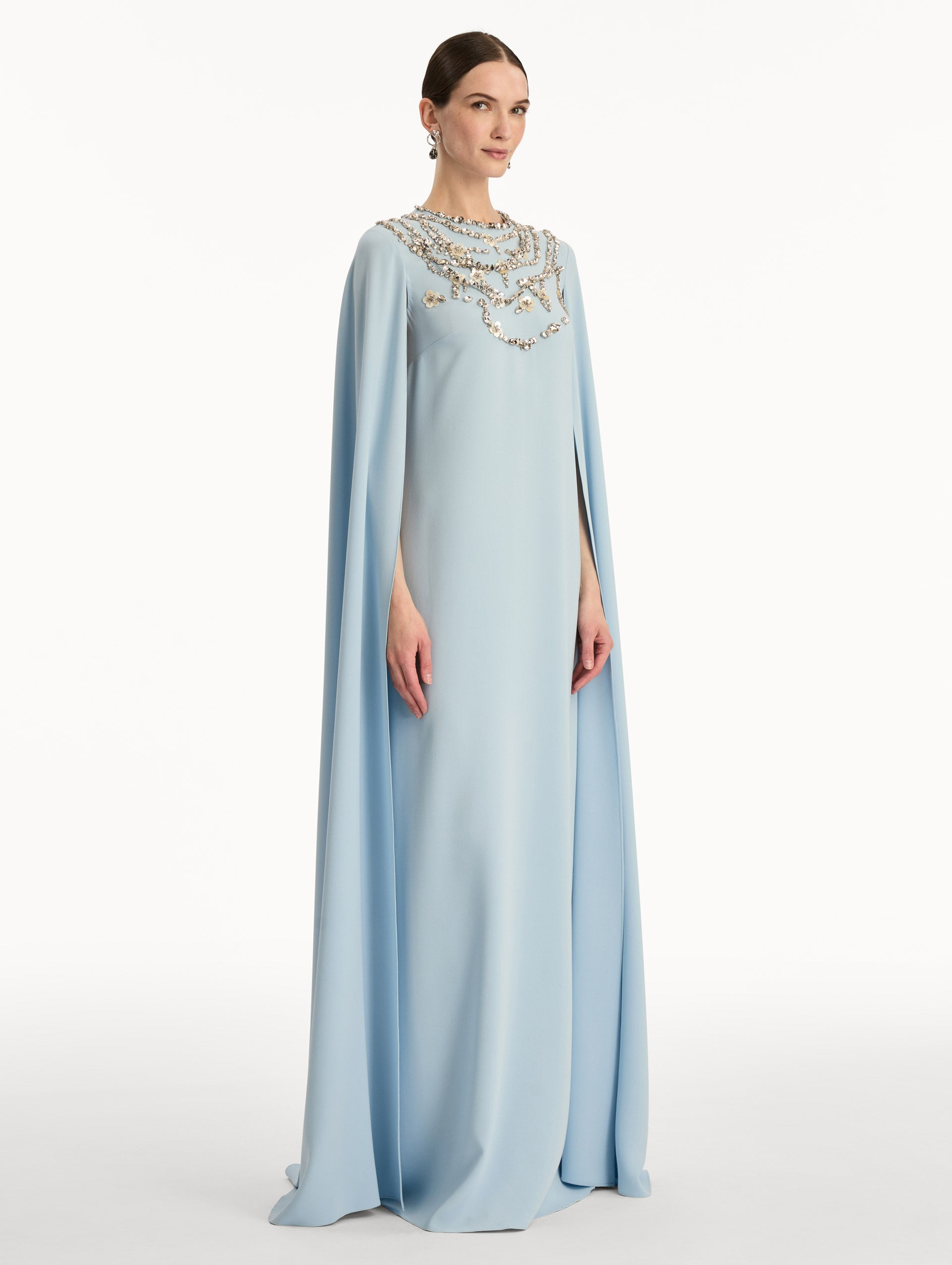 CRYSTAL NECKLACE EMBROIDERED CAFTAN - 4
