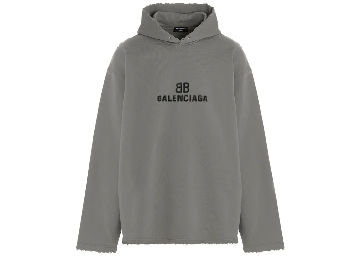 Balenciaga Distressed BB Pixel Hoodie Taupe - 1
