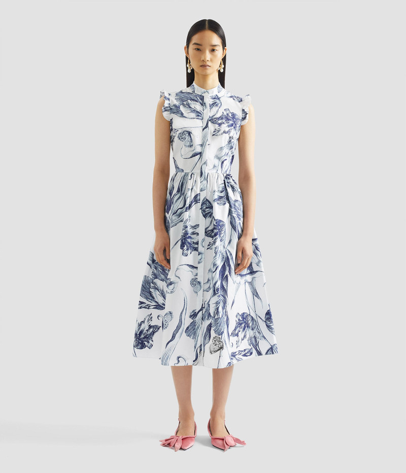 FLORAL PRINT SLEEVELESS SHIRT DRESS 3