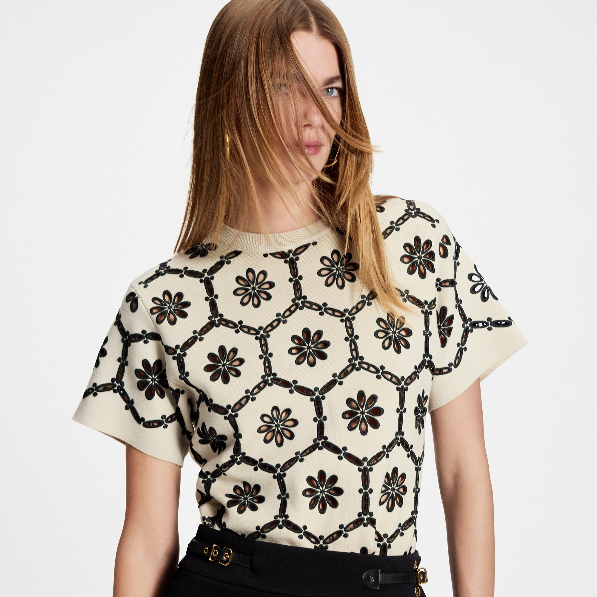 Broderie Anglaise Knit Top - 4