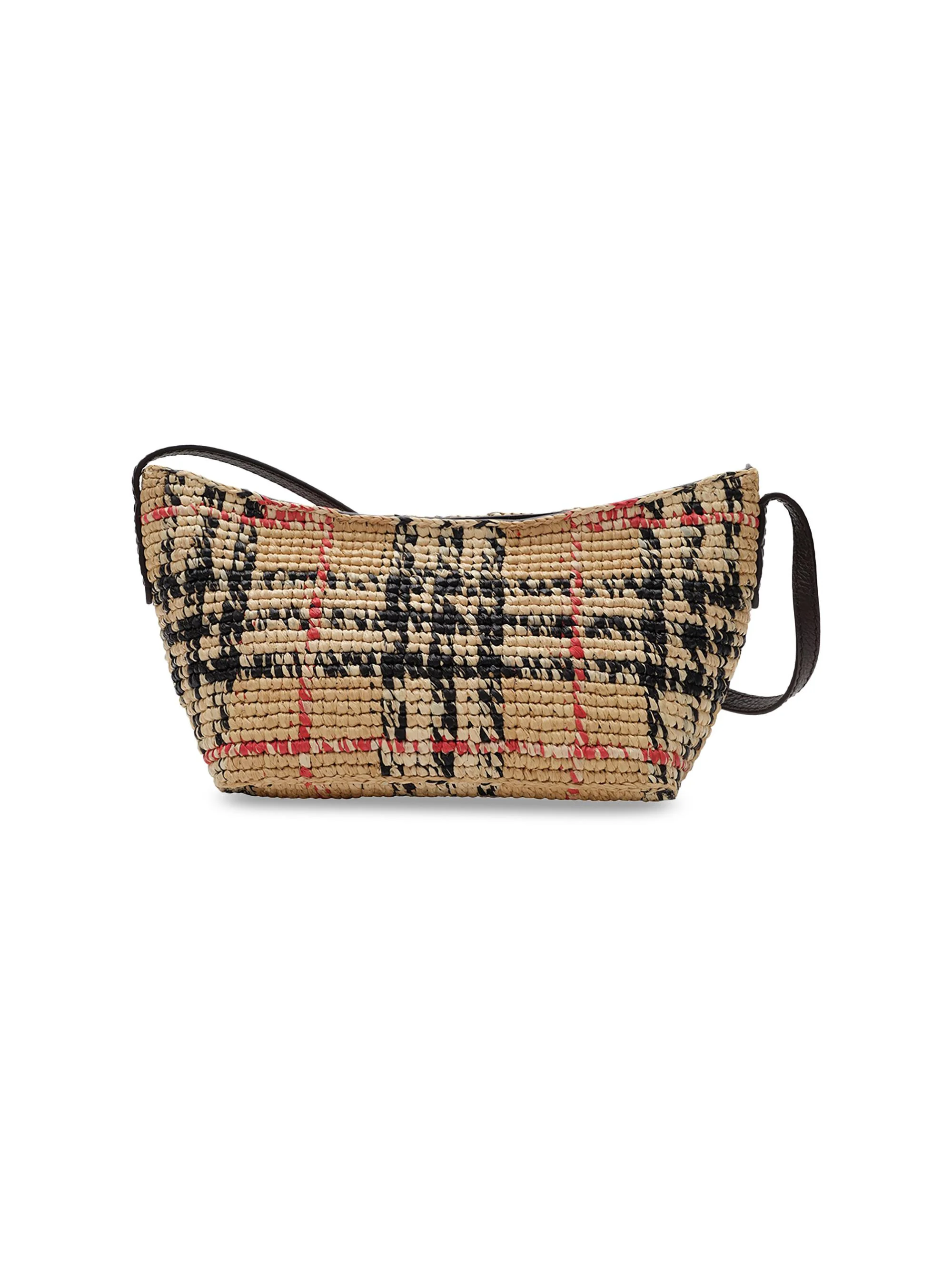 Women's Margate Check Raffia Baguette - Sand - 1