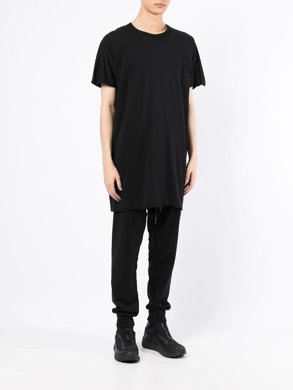 raw-cut hem cotton T-shirt - 3