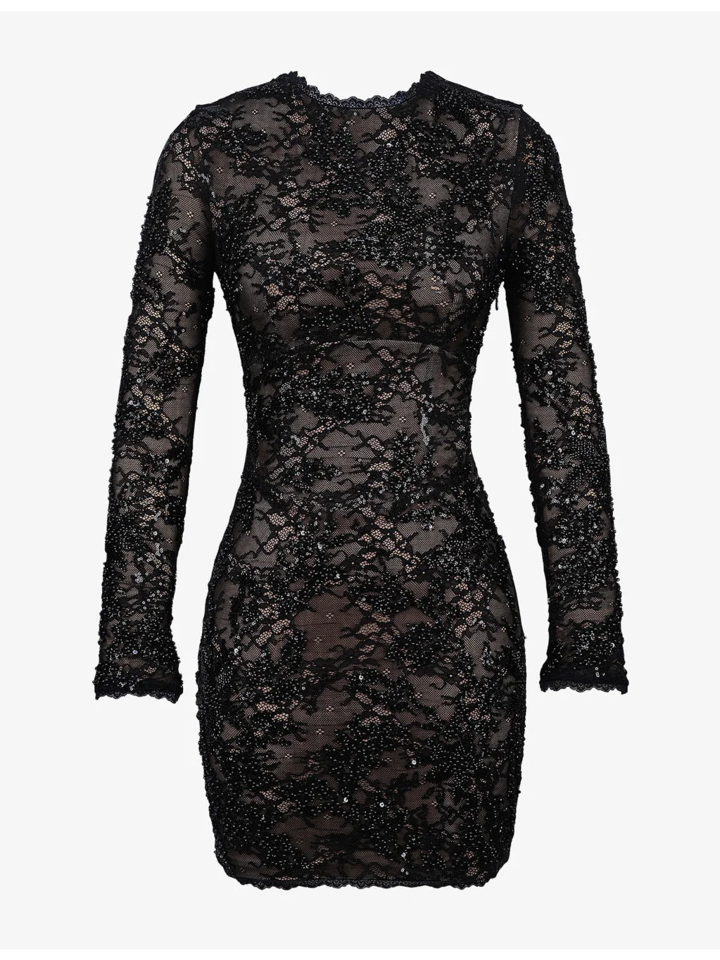 Aurielle Open-Back Floral-Lace Mini Dress - 1
