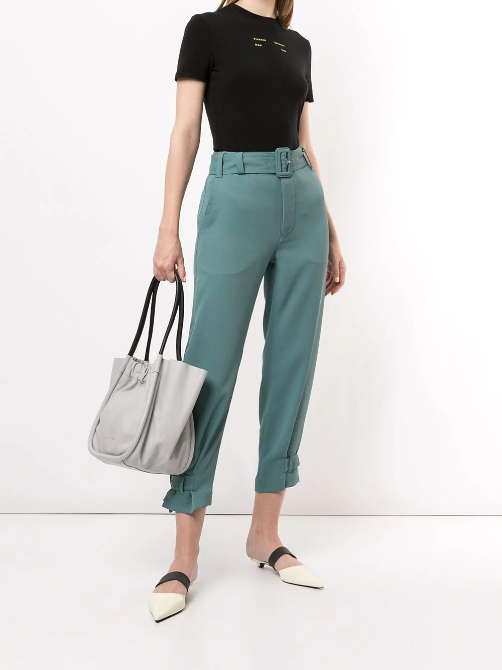 belted cropped trousers - 2