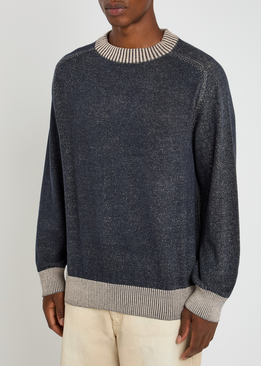 Ymc Two-tone Fine-knit Sweatshirt - 2
