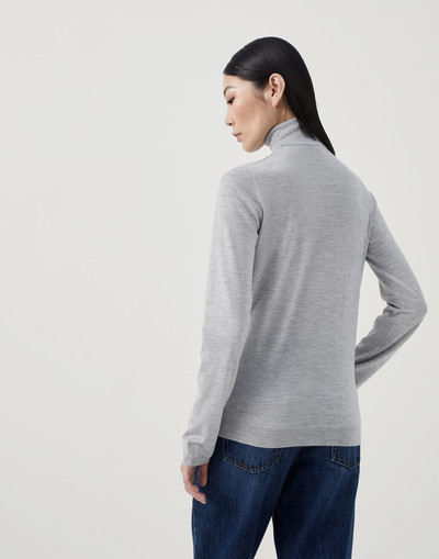 Brunello Cucinelli Sparkling cashmere and silk lightweight turtleneck sweater outlook