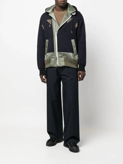 sacai panelled hooded bomber jacket outlook