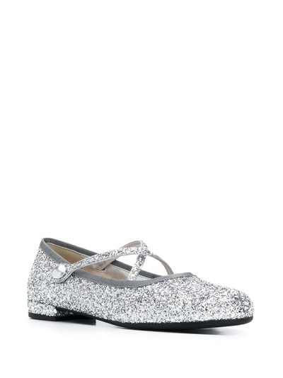 Miu Miu glitter ballerina shoes outlook