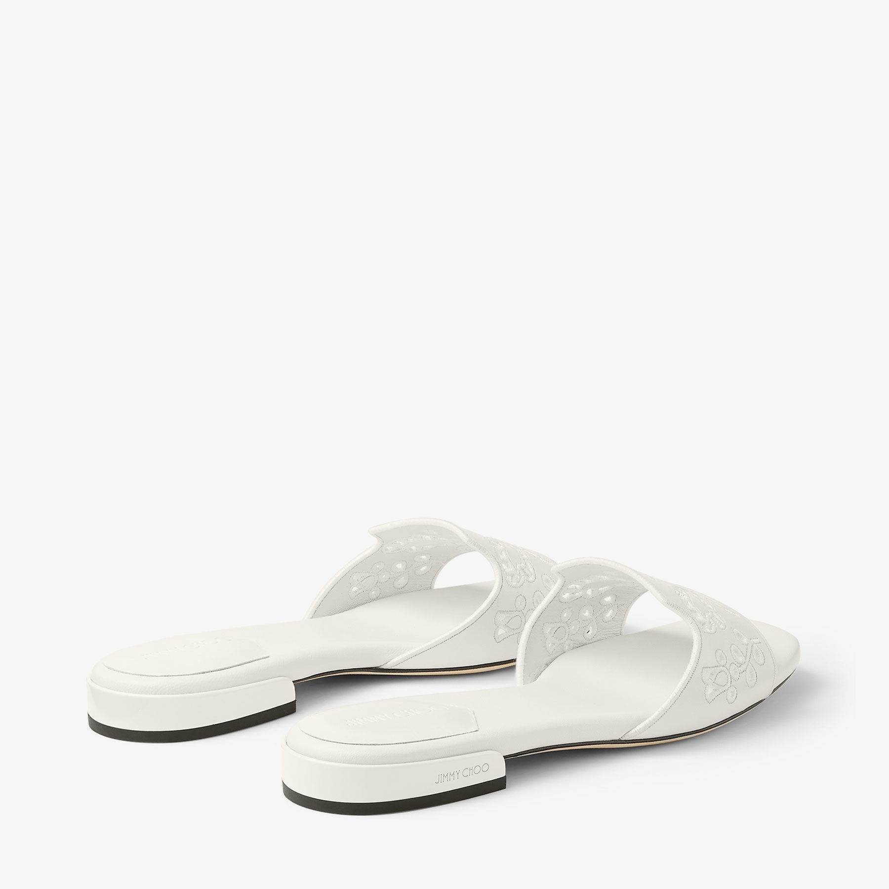 Ariane Flat
Latte Nappa Leather Slide with Sangallo Embroidery - 6