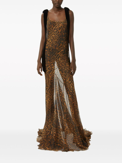 NINA RICCI leopard-print silk maxi dress outlook
