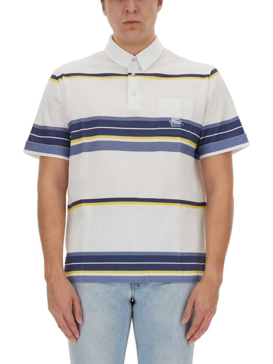 Etro Men Polo Shirt With Pegasus Embroidery - 3