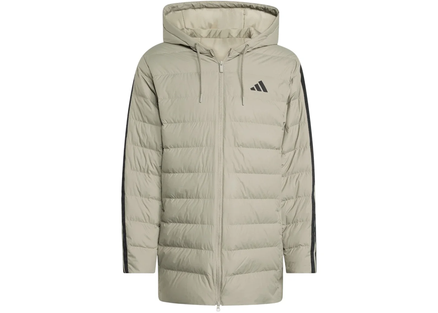 adidas Essentials Climawarm 3-Stripes Light Down Hooded Parka Silver Pebble - 1