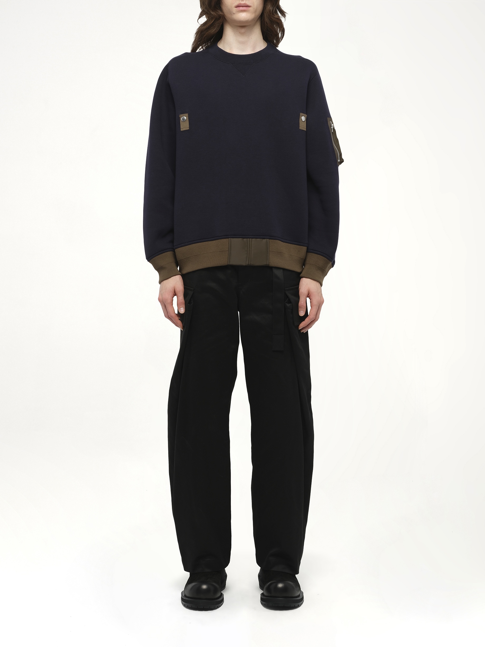 Sponge Sweat Pullover in Navy/Dark Khaki - 7