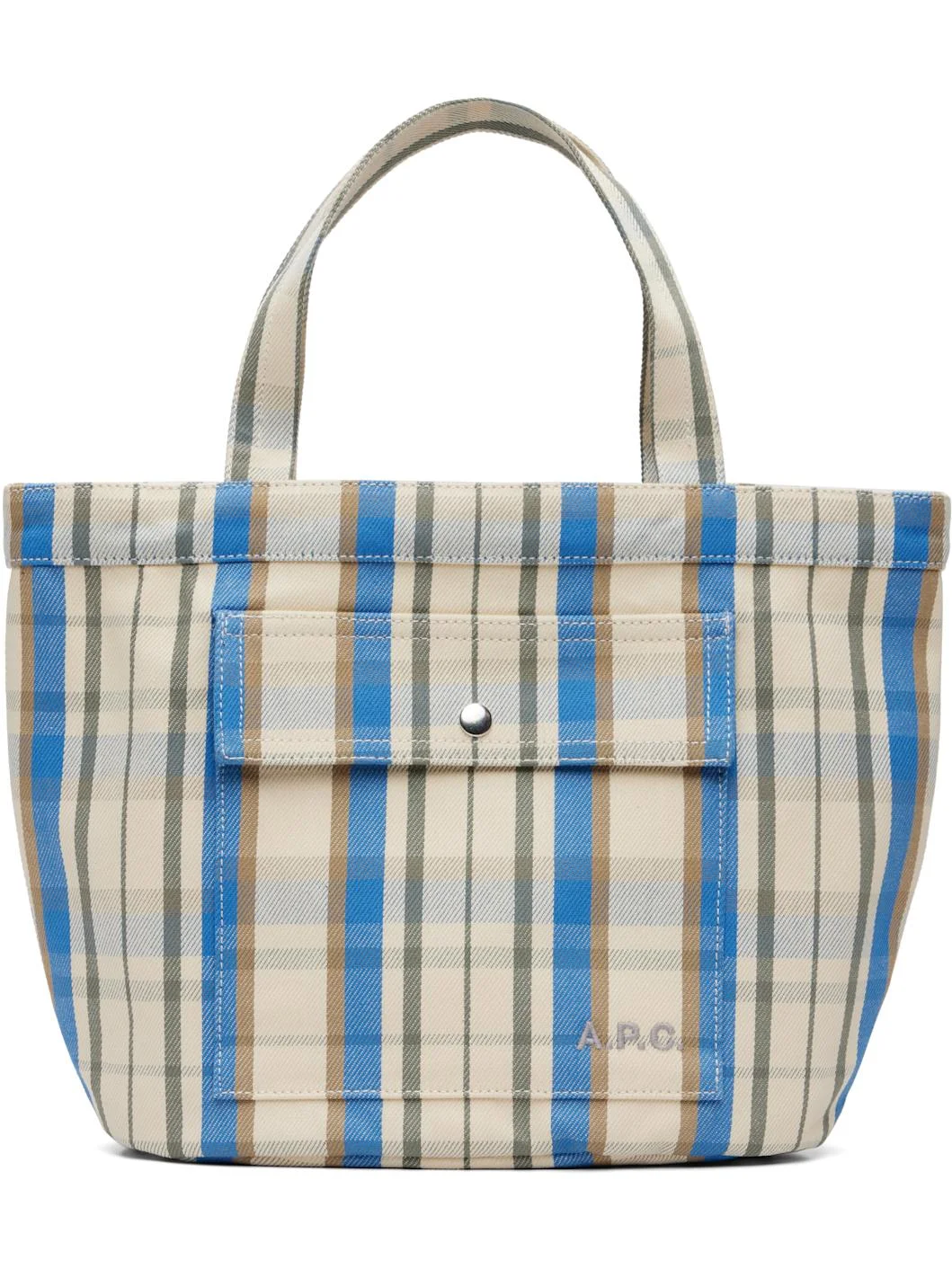 Off-White & Blue Jade Tote - 1