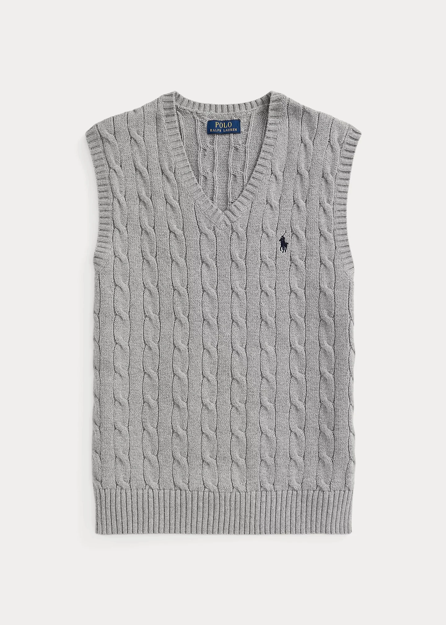 Cable-Knit Cotton Sweater Vest - 1