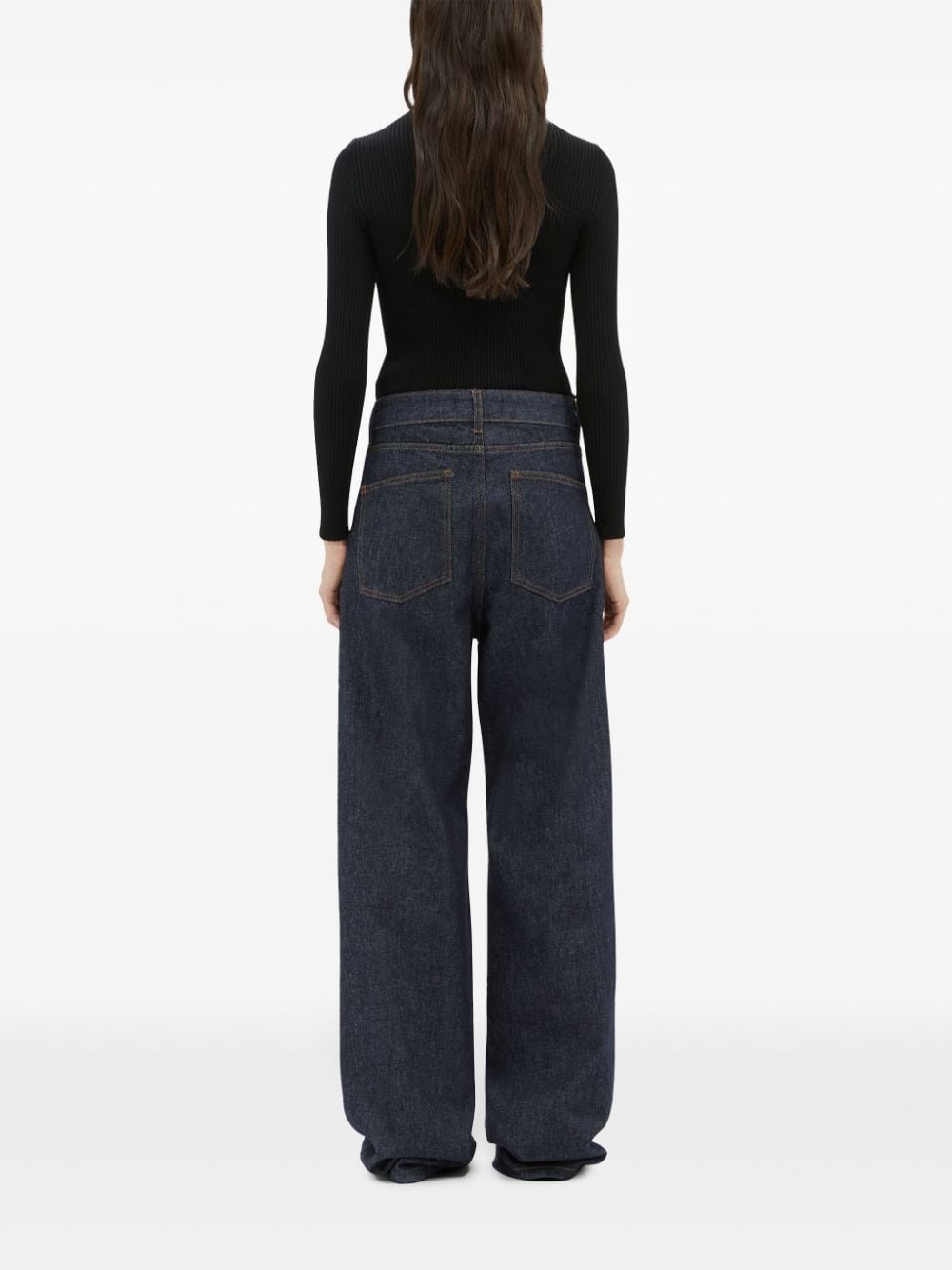 rhinestone-embellished wide-leg jeans - 4