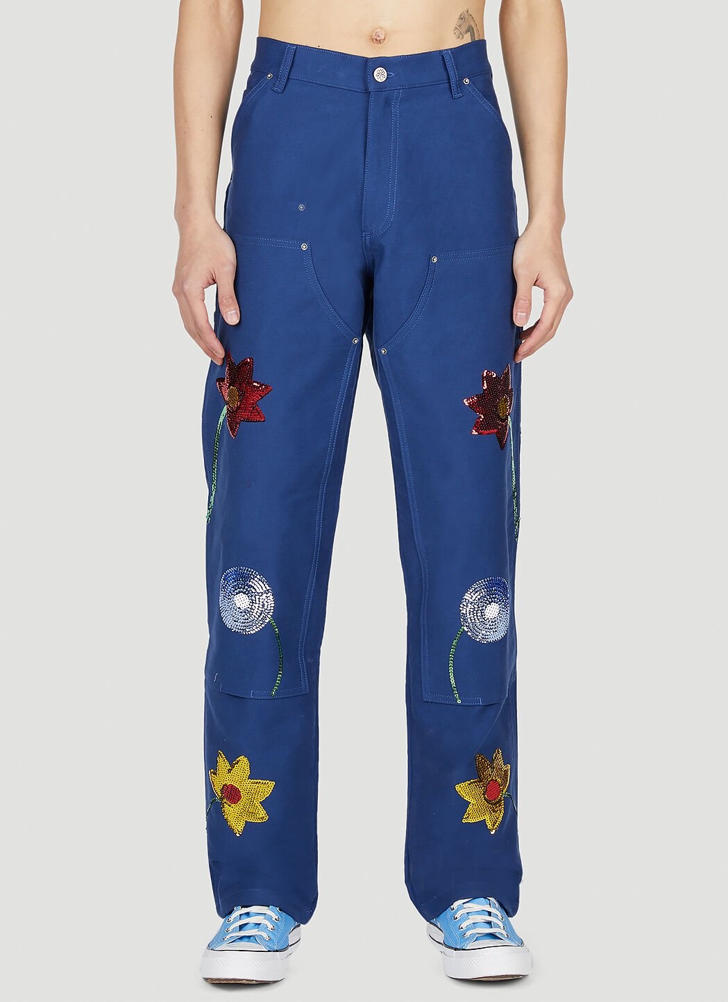 Embroidered Cargo Pants - 1