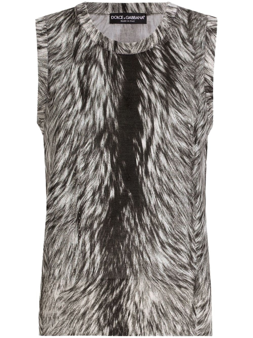 fur-print tank top - 1