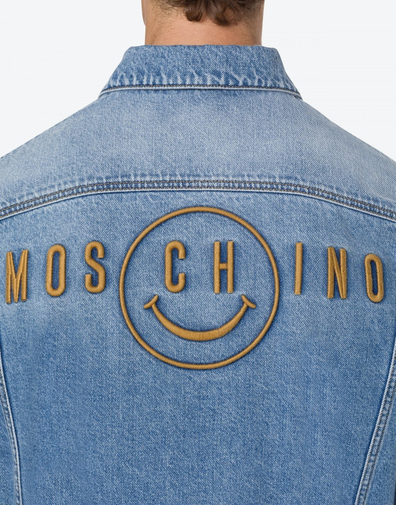 MOSCHINO SMILEY® EMBROIDERY BLUE DENIM JACKET 4