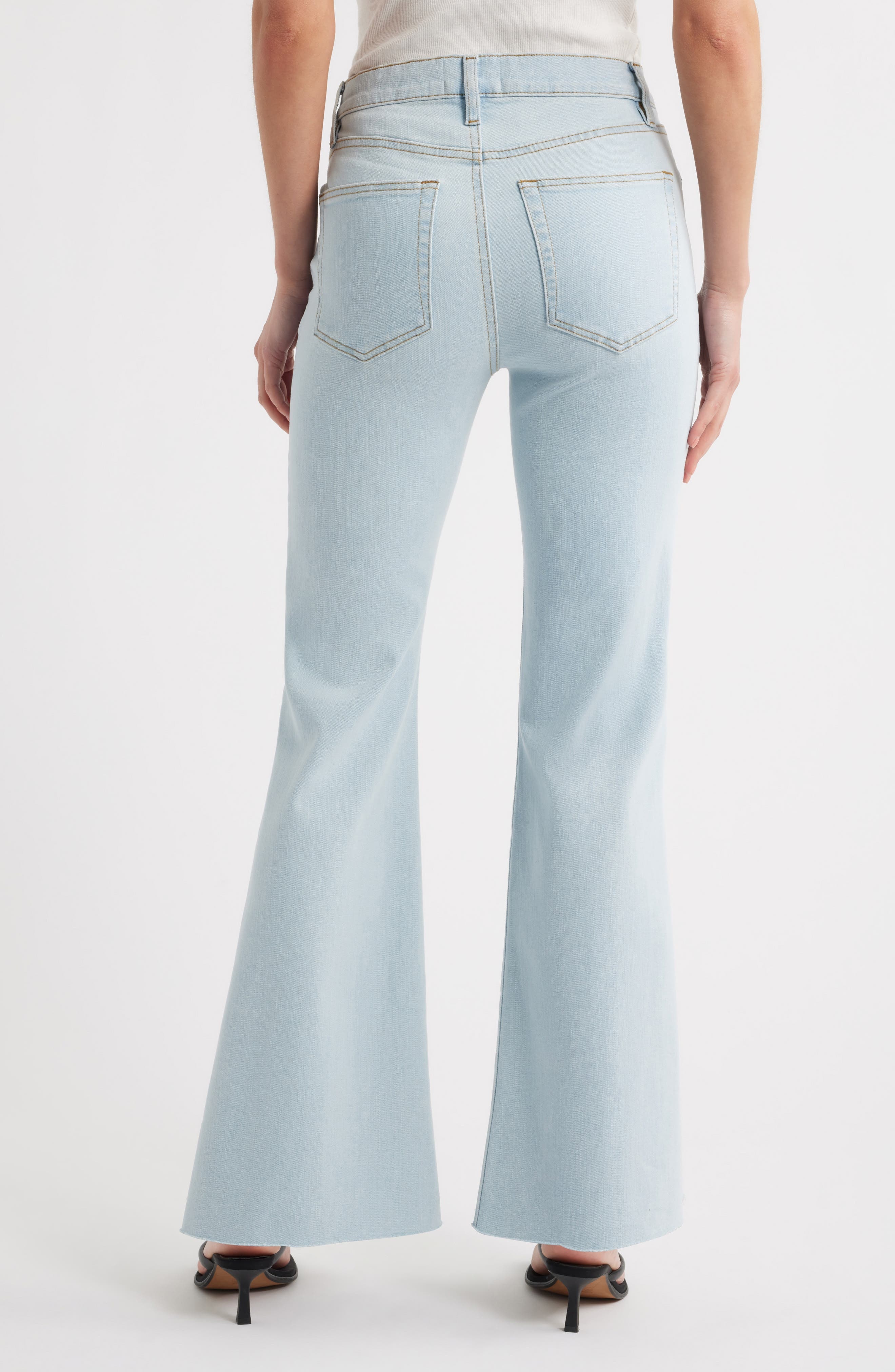 FRAME The Icon Raw Hem Flare Jeans in Feather Raw After at Nordstrom - 2